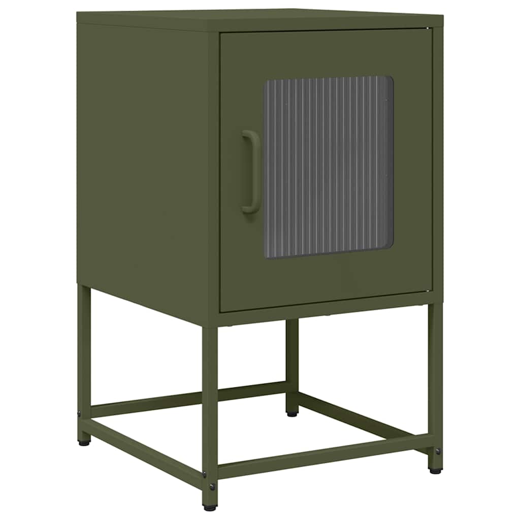 Bedside Cabinet Olive Green 36x39x60.5 cm Cold-rolled Steel