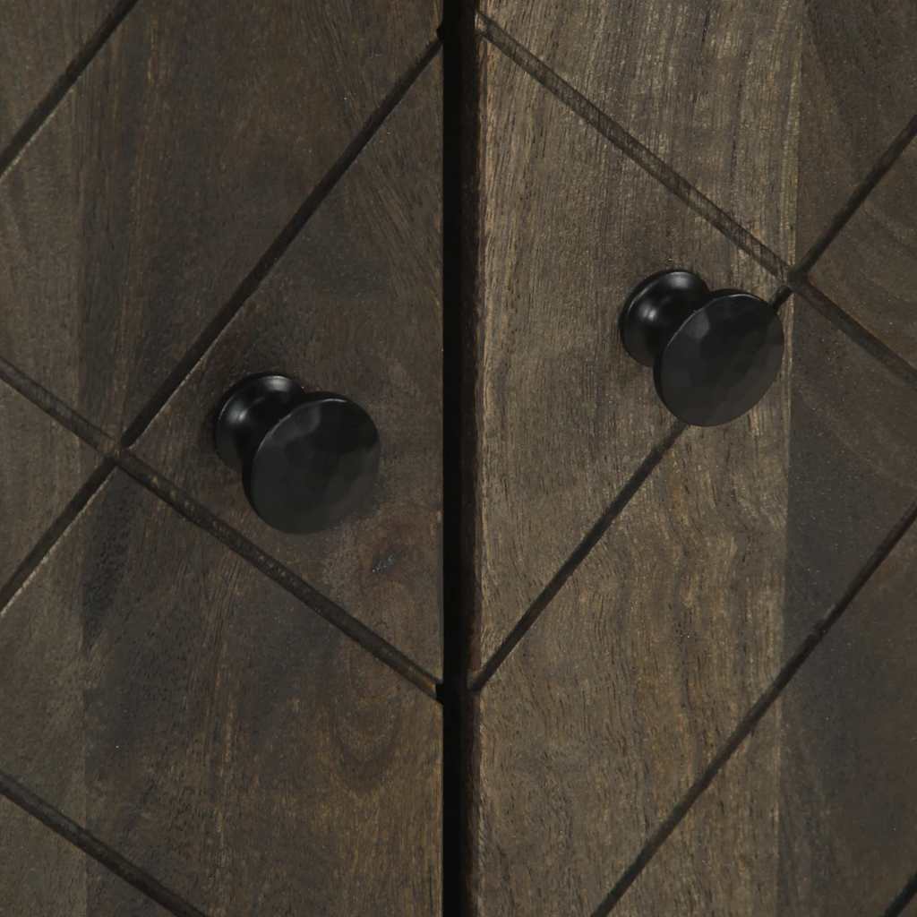 3 Piece Sideboards Black 60x33x75 cm Solid Wood Mango