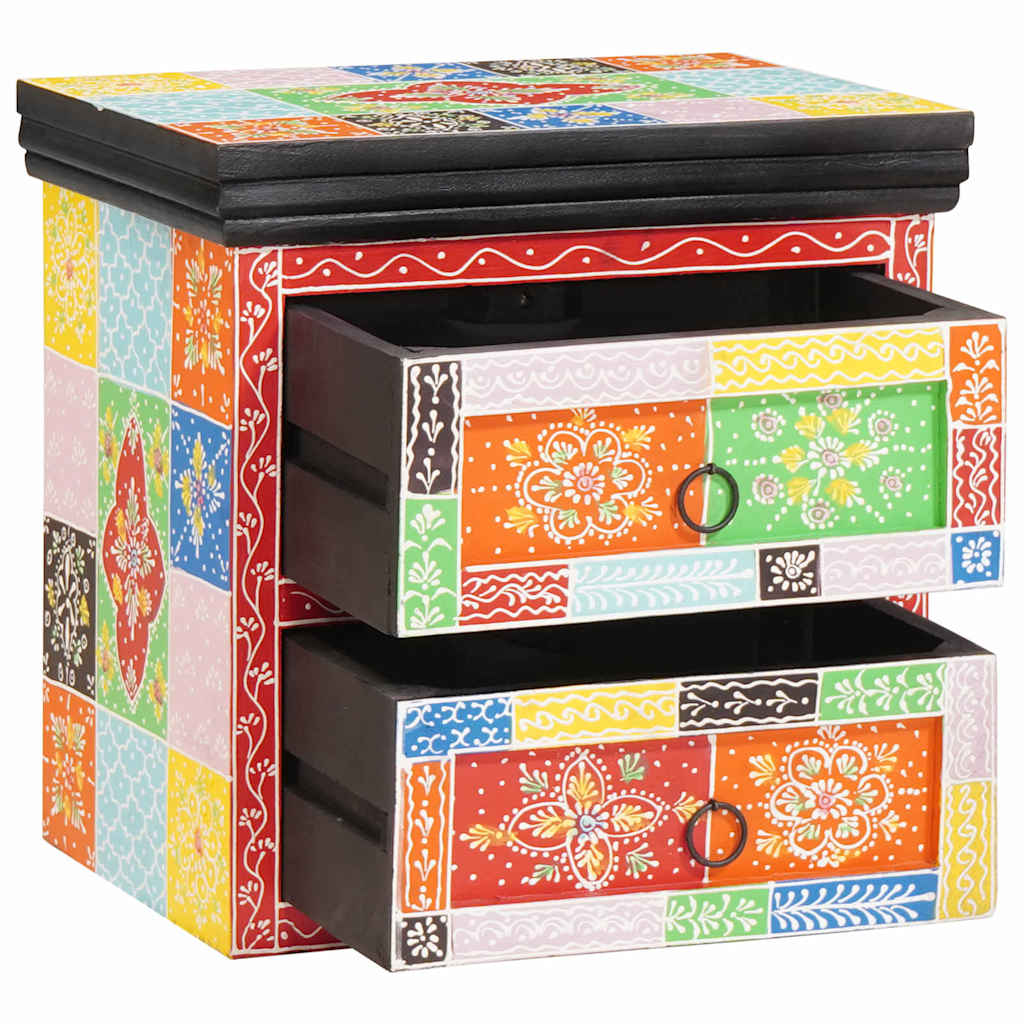 Bedside Cabinet Multicolour 40 x 30 x 40 cm Solid Mango wood