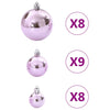 Christmas Baubles 100 pcs Pink Ø3/4/6 cm