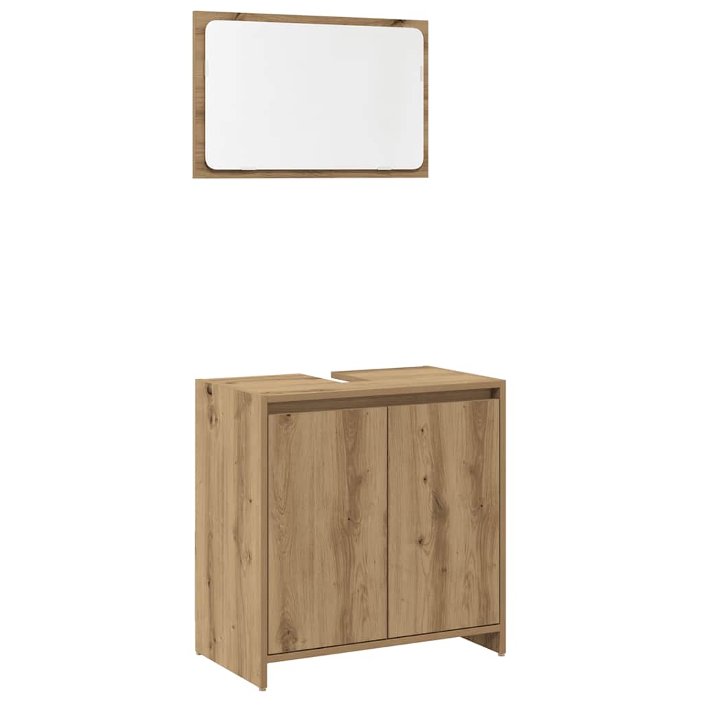 2 Piece Bathroom Furniture Set Artisan Oak Engineered Wood