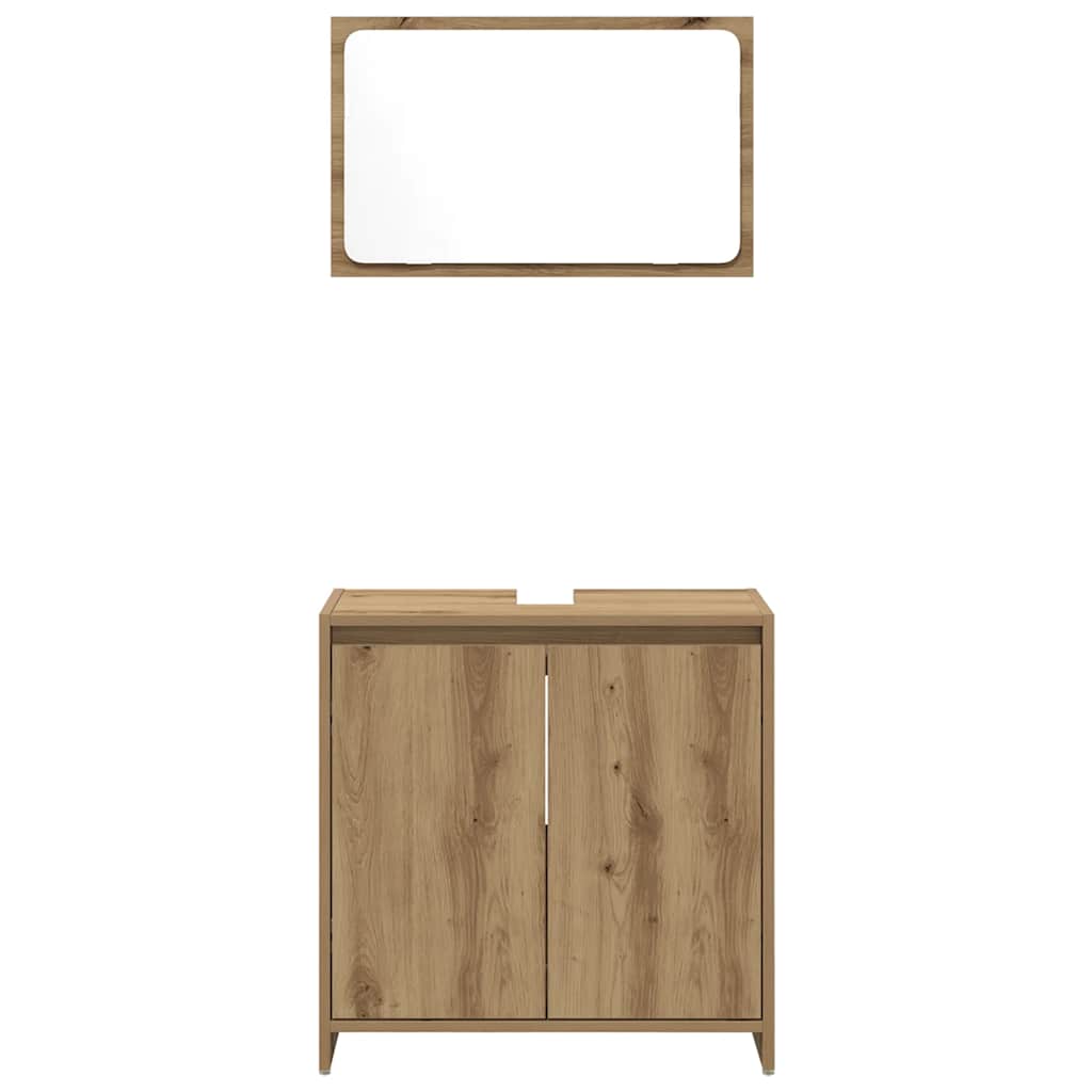 2 Piece Bathroom Furniture Set Artisan Oak Engineered Wood