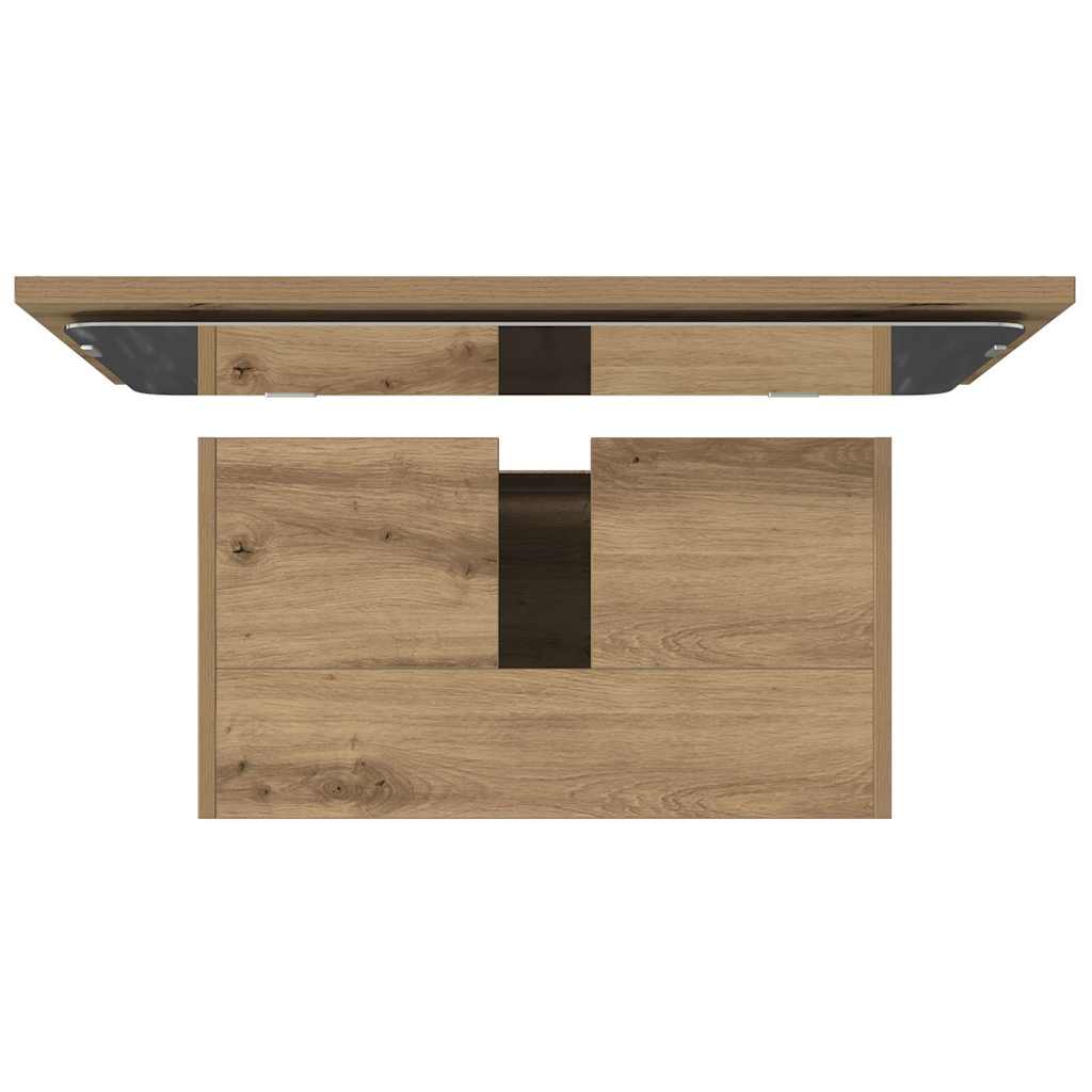 2 Piece Bathroom Furniture Set Artisan Oak Engineered Wood