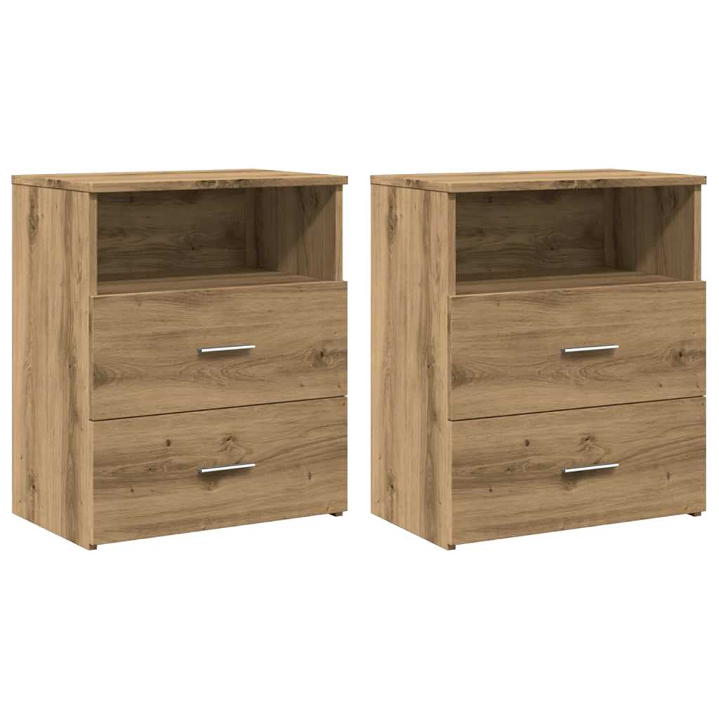 Bedside Cabinets 2 pcs Artisan Oak 50x32x60cm Engineered Wood