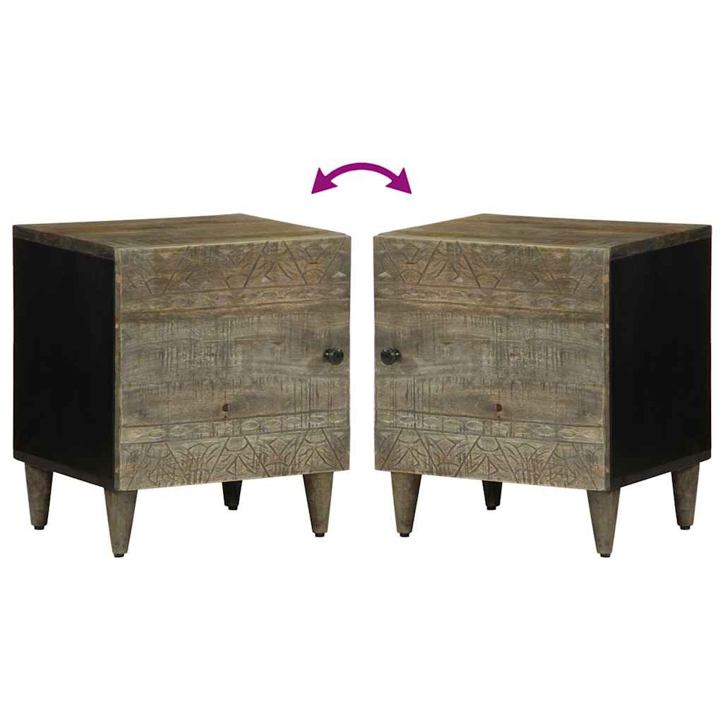 Bedside Cabinet Light Grey 40x33x46 cm Solid Wood Mango