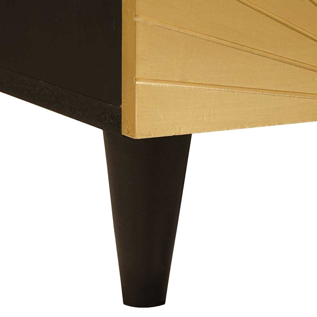 Bedside Cabinet with Drawer Black and Gold 40 x 33.5 x 46 cm