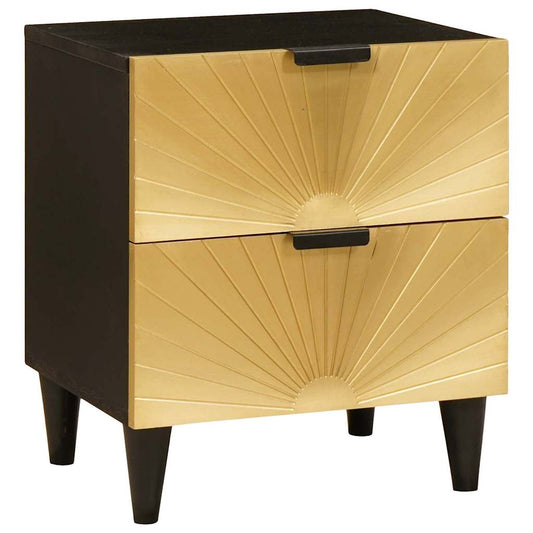 Bedside Cabinet with Drawer Black and Gold 40 x 33.5 x 46 cm