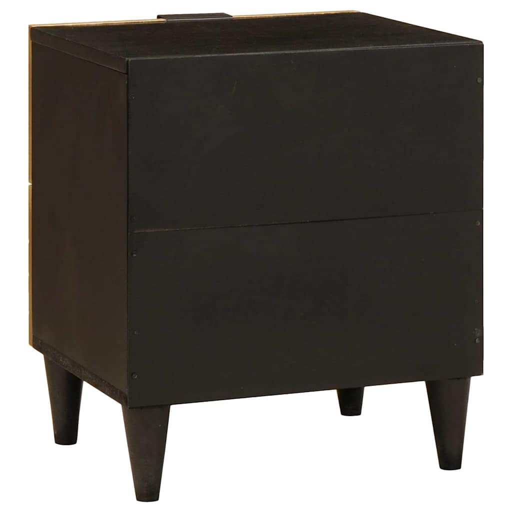 Bedside Cabinet with Drawer Black and Gold 40 x 33.5 x 46 cm
