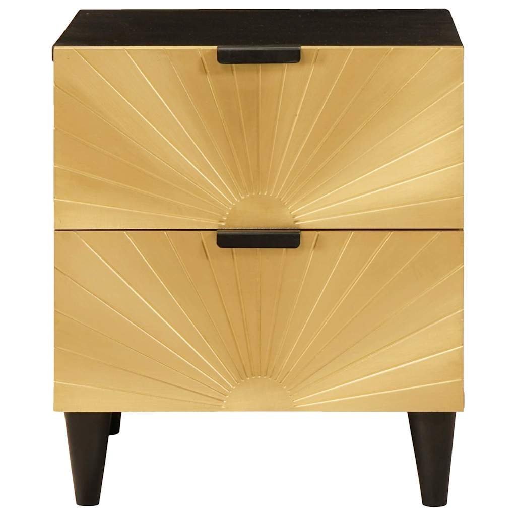 Bedside Cabinet with Drawer Black and Gold 40 x 33.5 x 46 cm