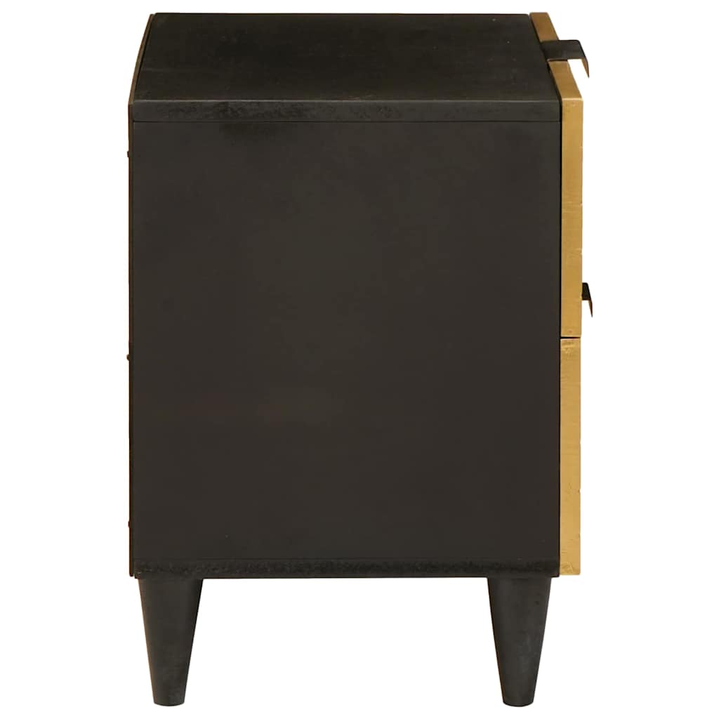 Bedside Cabinet with Drawer Black and Gold 40 x 33.5 x 46 cm
