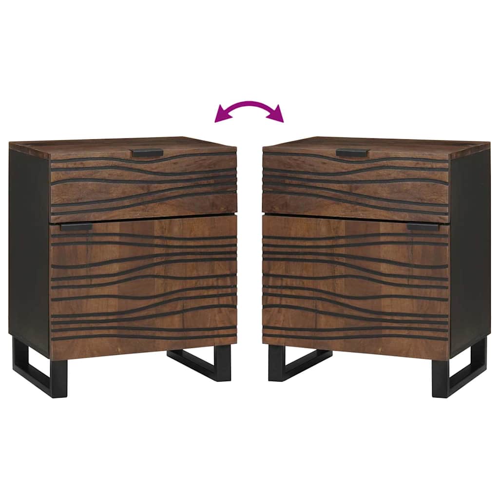 Bedside Cabinet Walnut 50 x 33 x 60 cm Solid Acacia wood