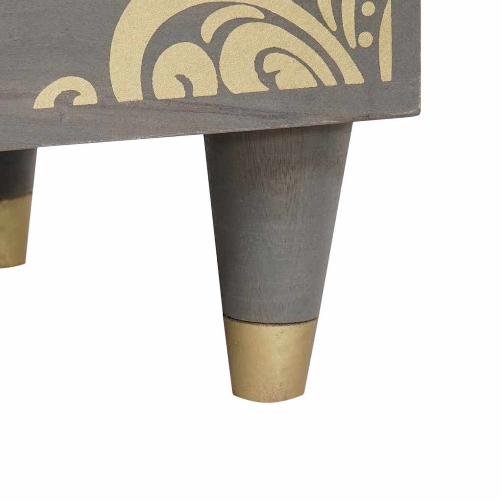 Bedside Cabinet Grey 40 x 33 x 46 cm Solid Mango Wood