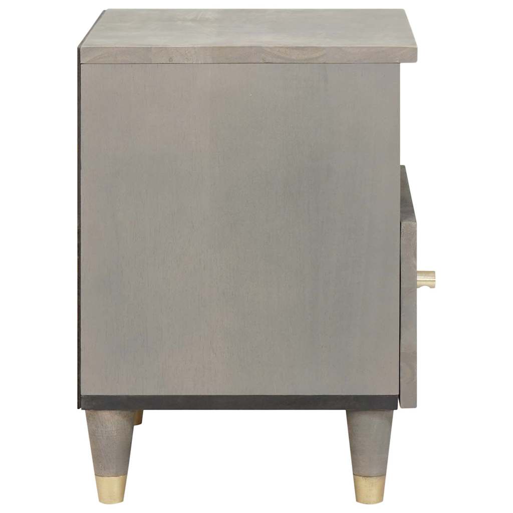 Bedside Cabinet Grey 40 x 33 x 46 cm Solid Mango Wood