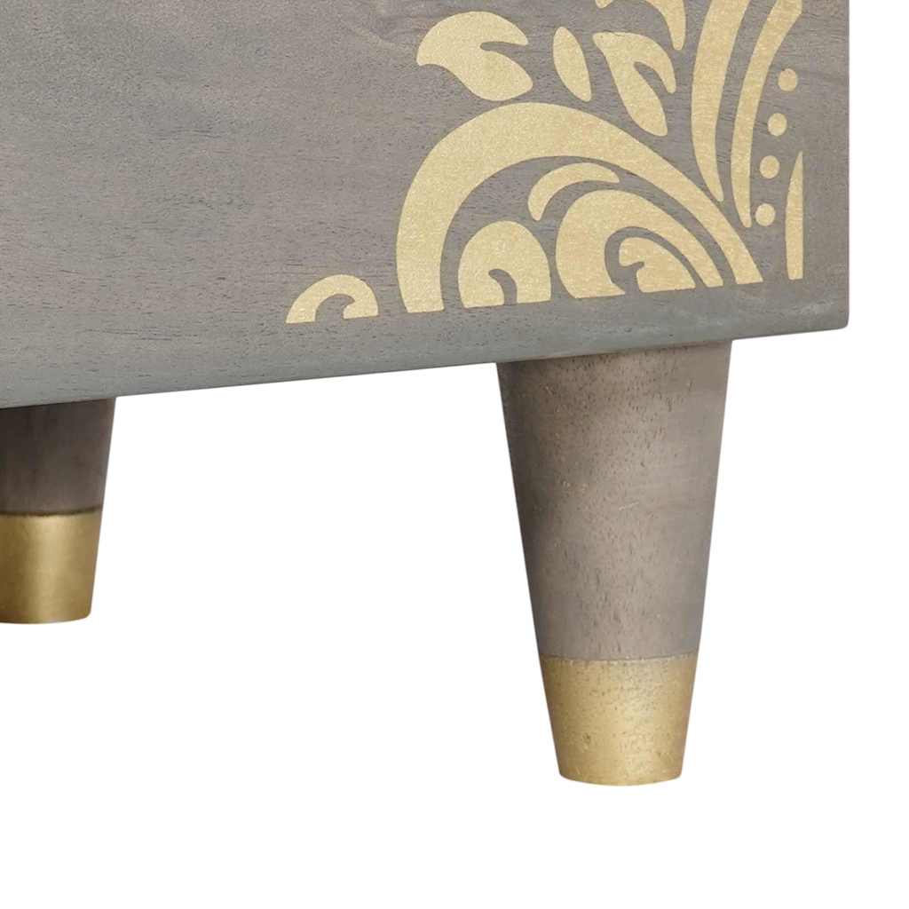 Bedside Cabinet Grey 50 x 33 x 62 cm Solid Mango Wood