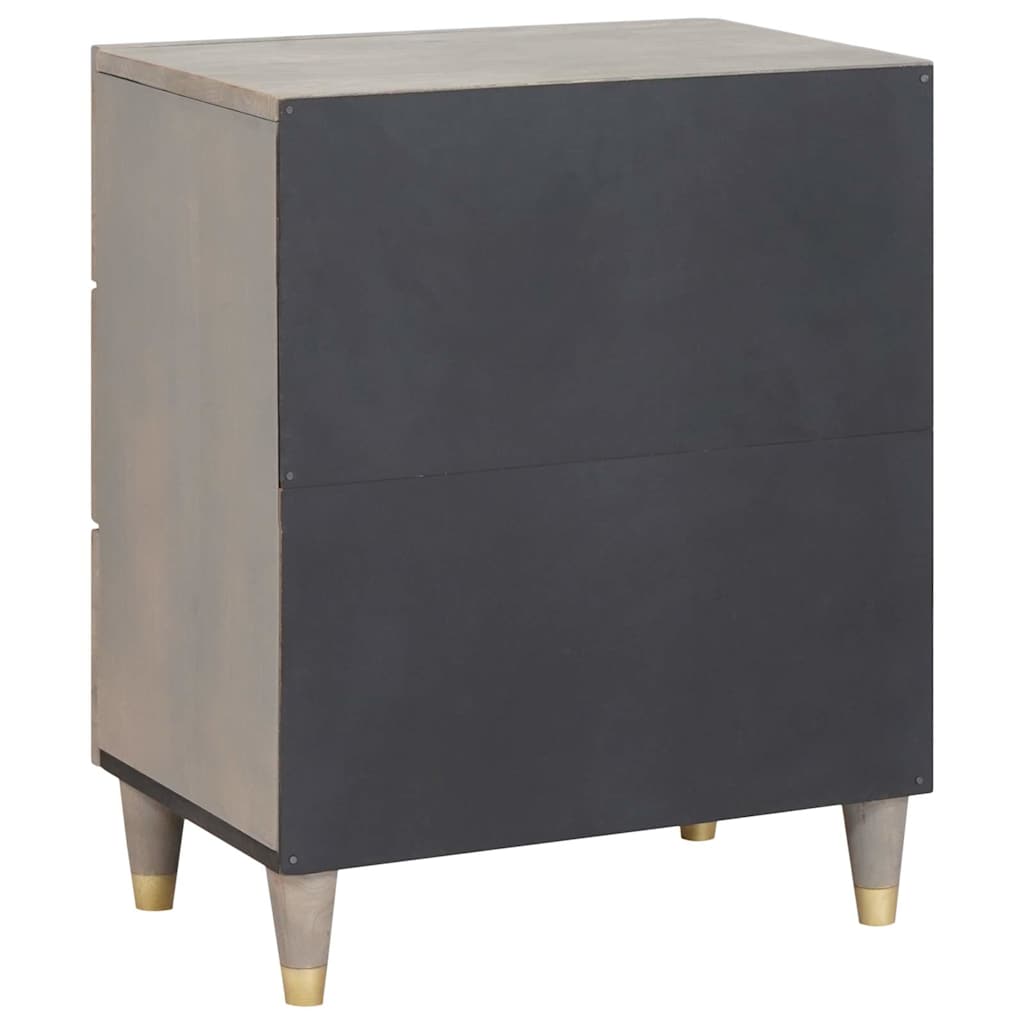 Bedside Cabinet Grey 50 x 33 x 62 cm Solid Mango Wood