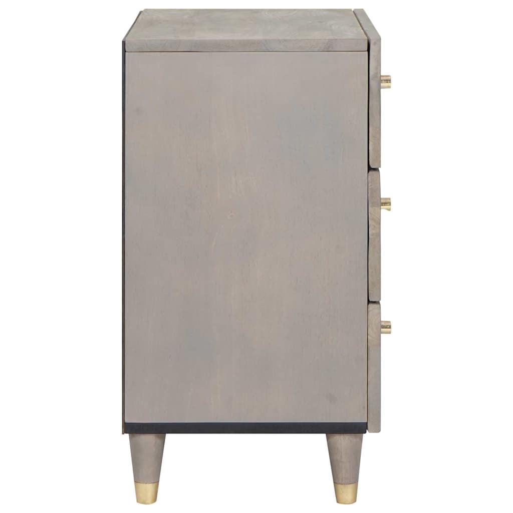 Bedside Cabinet Grey 50 x 33 x 62 cm Solid Mango Wood