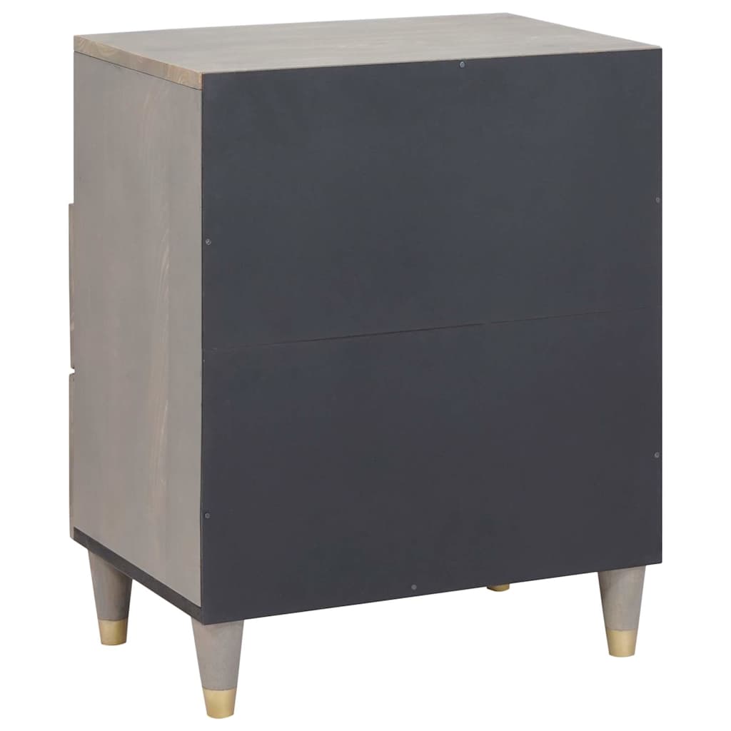 Bedside Cabinet Grey 50 x 33 x 62 cm Solid Mango Wood