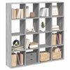 Stylish Grey Sonoma Engineered Wood Book Cabinet with 16 Open Compartments