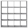 Stylish Grey Sonoma Engineered Wood Book Cabinet with 16 Open Compartments