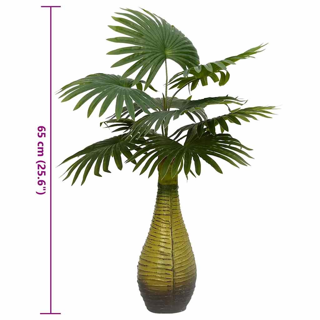 Artificial Palm Plant 9 Leaves 65 cm Green