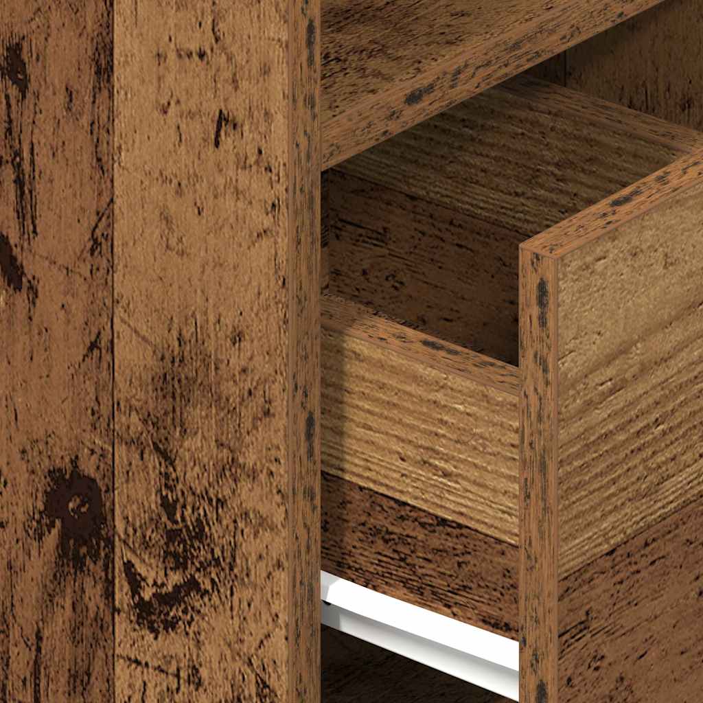 Bedside Cabinet with Drawer Old Wood 25x31x66 cm