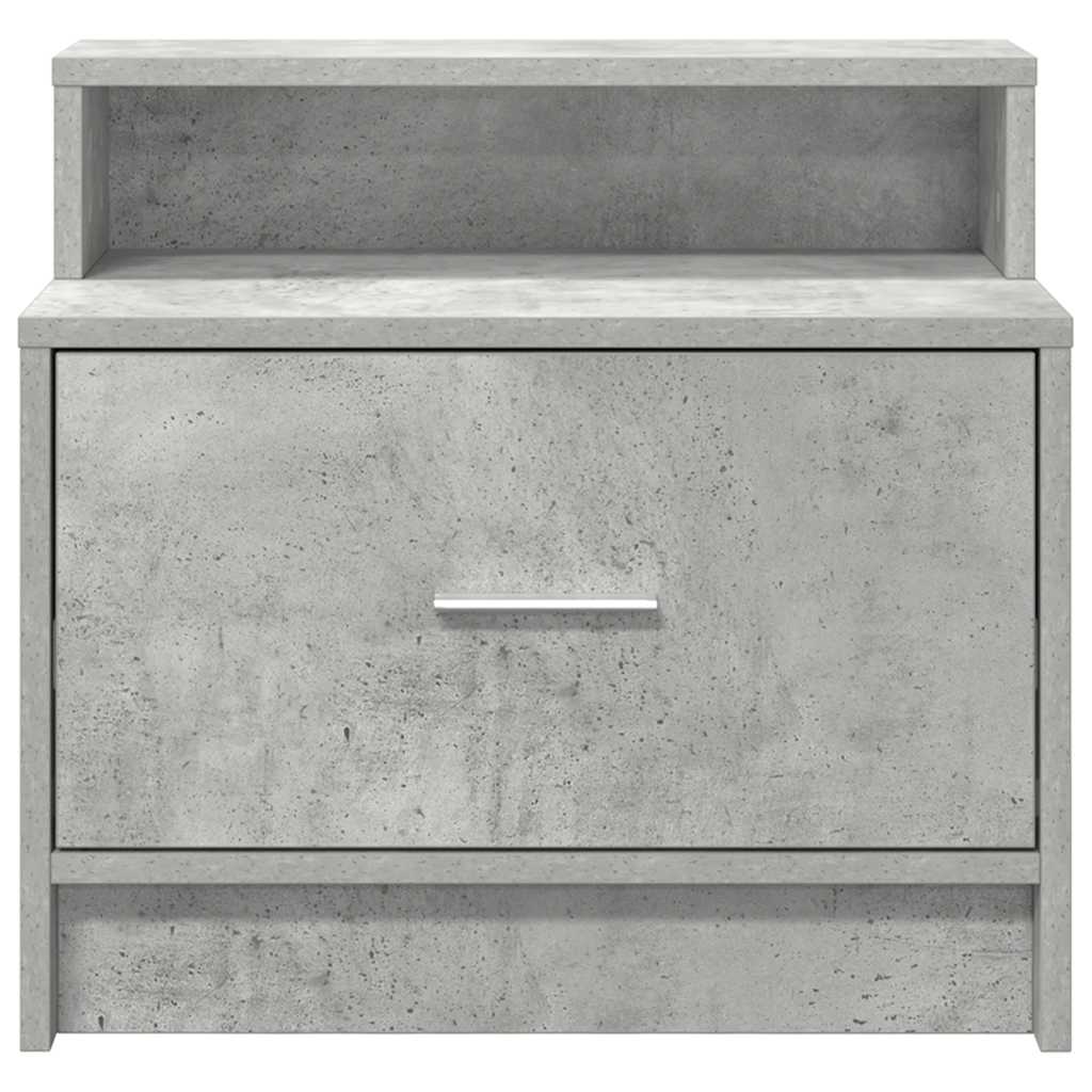 Bedside Cabinet with Drawer Concrete Grey 51x31x47 cm