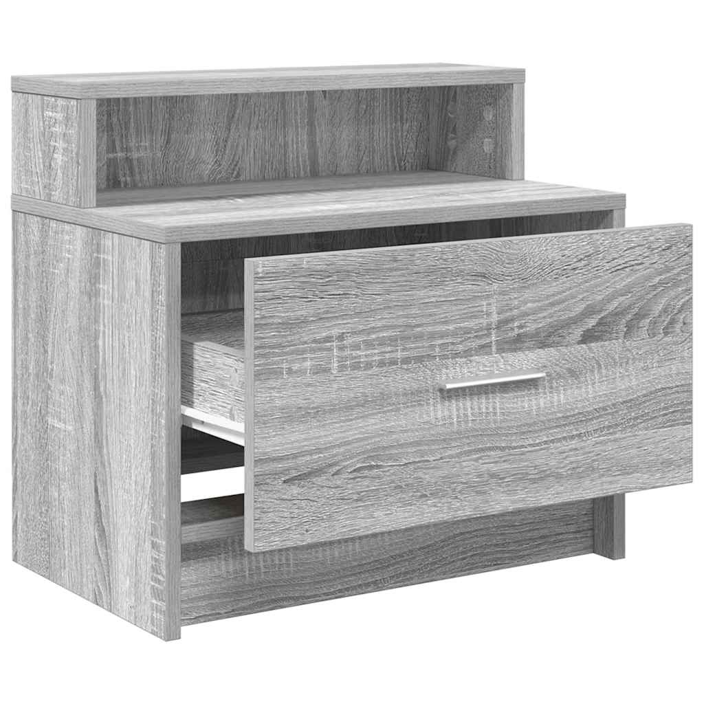 Bedside Cabinet with Drawer Grey Sonoma 51x31x47 cm