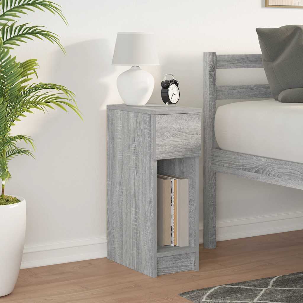 Bedside Cabinet with Drawer Grey Sonoma 20x36x60 cm