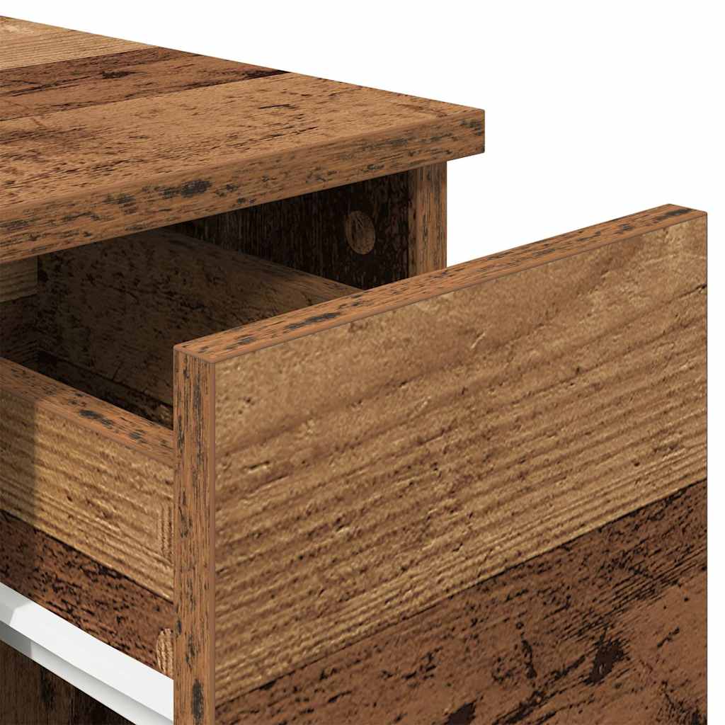 Bedside Cabinet with Drawer Old Wood 20x36x60 cm