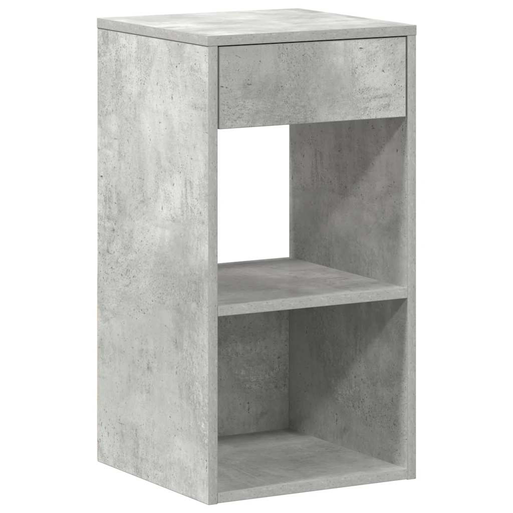 Bedside Cabinet with Drawer Concrete Grey 35x34x66.5 cm