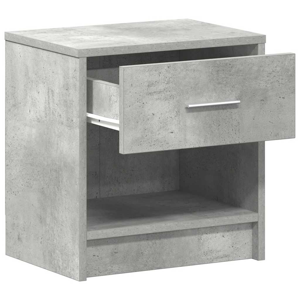 Bedside Cabinet with Drawer Concrete Grey 39x28x41 cm