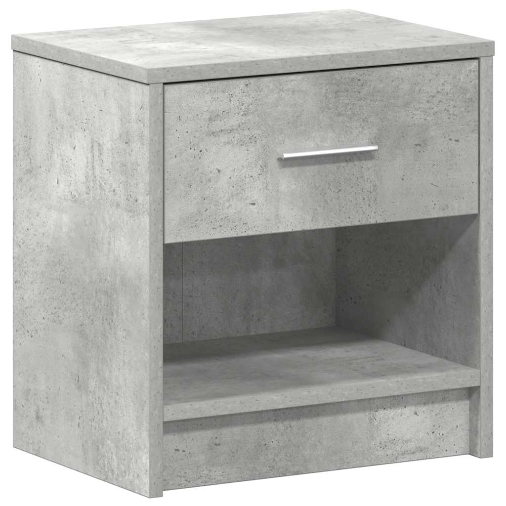 Bedside Cabinet with Drawer Concrete Grey 39x28x41 cm