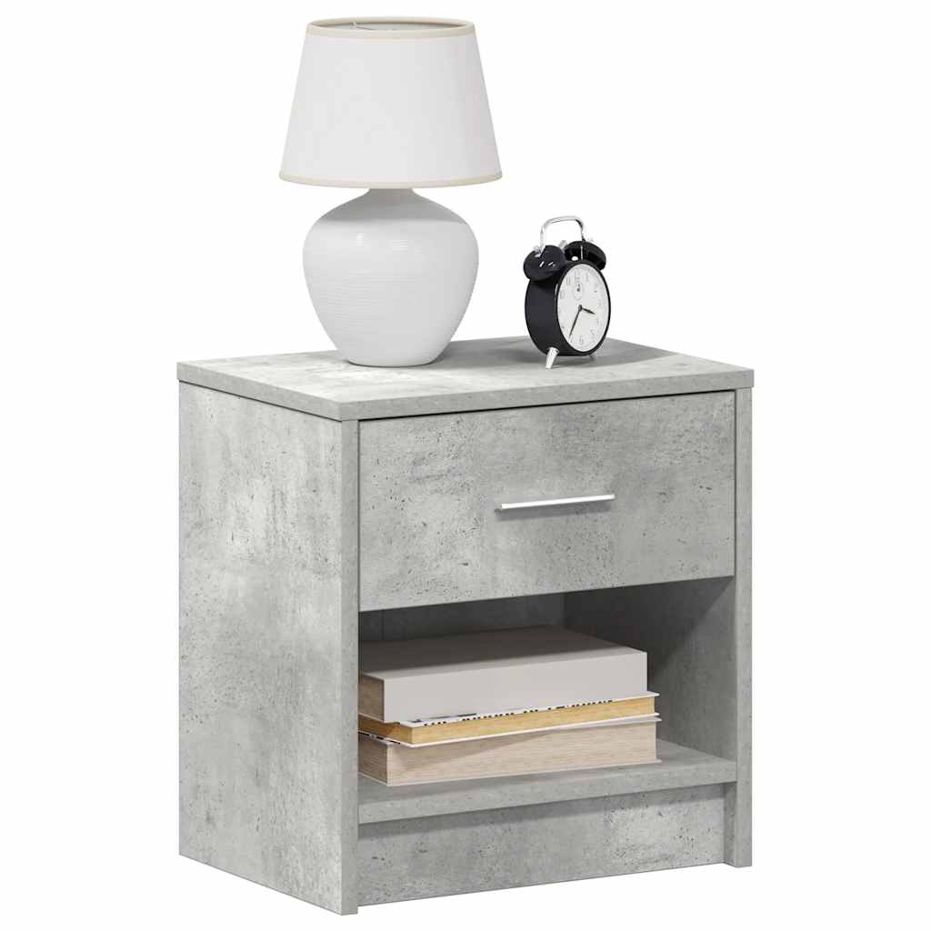 Bedside Cabinet with Drawer Concrete Grey 39x28x41 cm