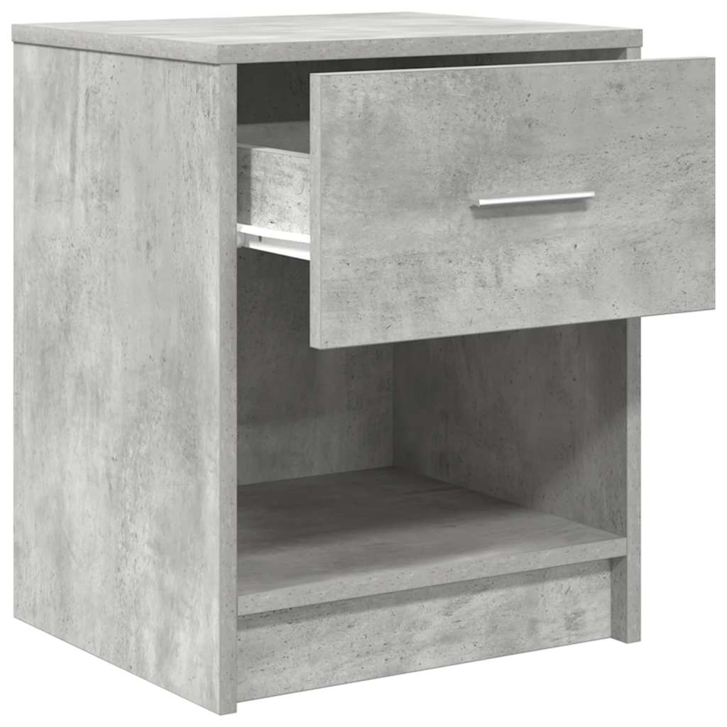 Bedside Cabinet with Drawer Concrete Grey 40x34x50 cm