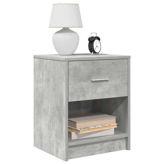 Bedside Cabinet with Drawer Concrete Grey 40x34x50 cm