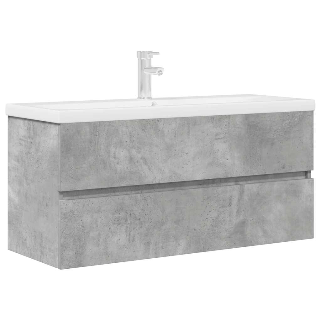 2 Piece Bathroom Furniture Set Concrete Grey Engineered Wood