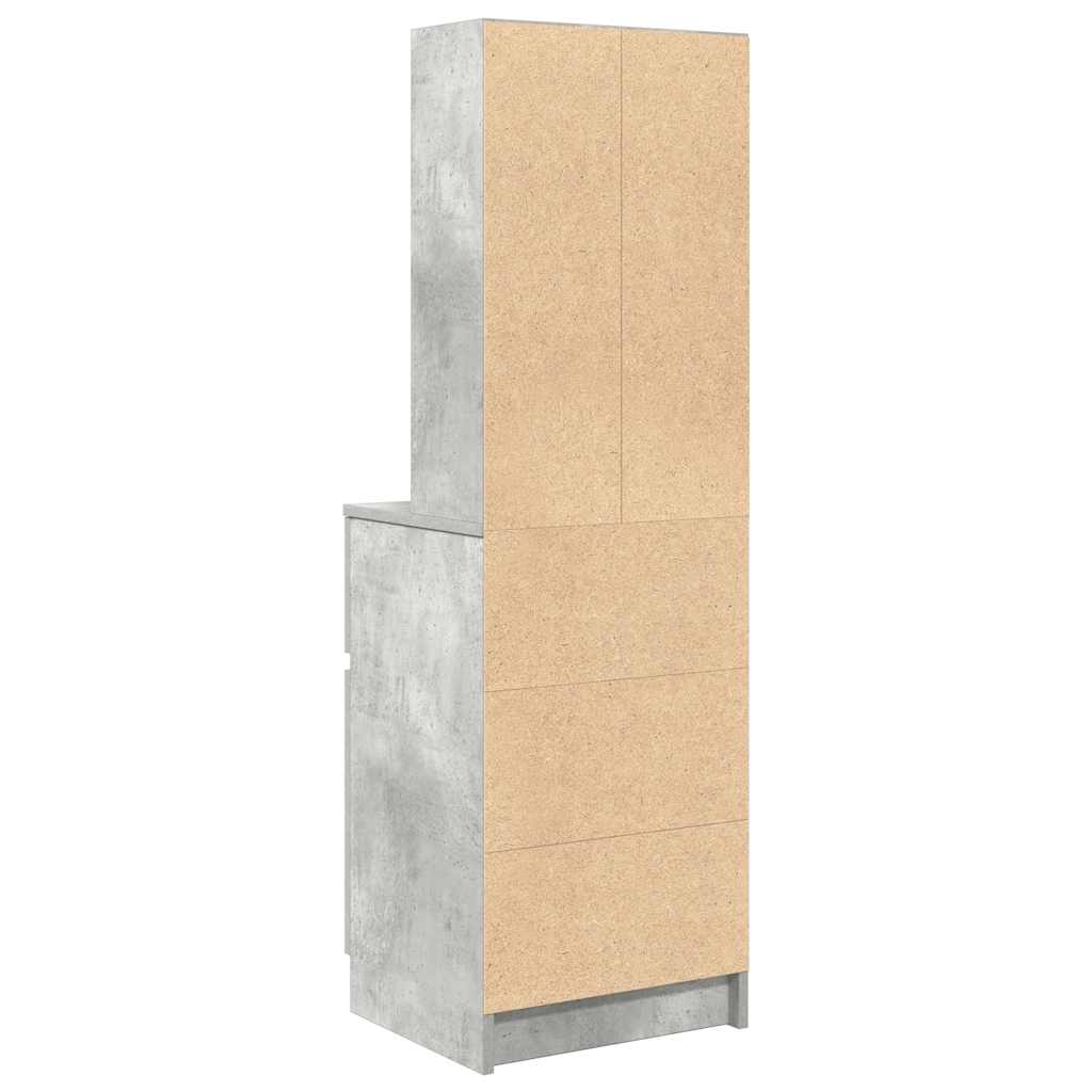 Bedside Cabinet Concrete Grey 39x35x125 cm Engineered Wood