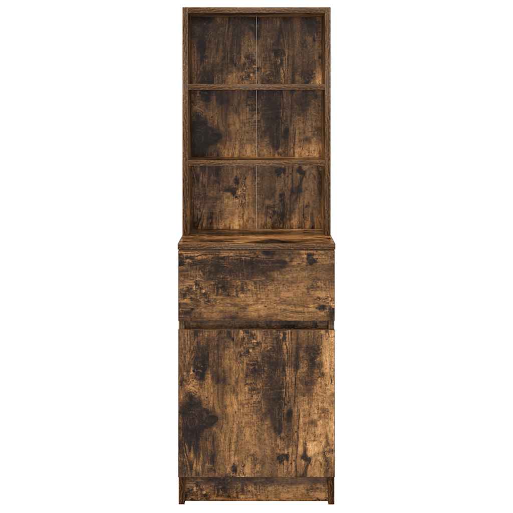 Bedside Cabinet Smoked Oak 39x35x125 cm Engineered Wood