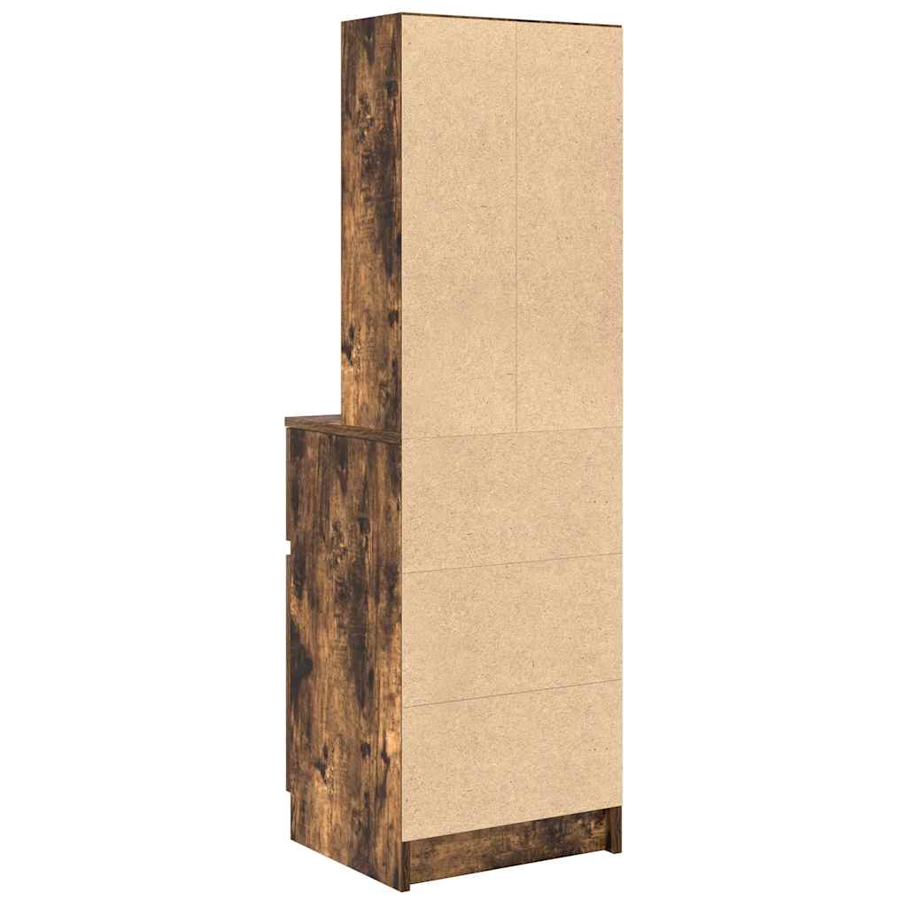 Bedside Cabinet Smoked Oak 39x35x125 cm Engineered Wood