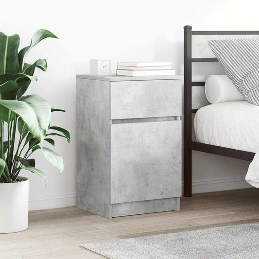 Bedside Cabinets 2 pcs Concrete Grey 39x35x65 cm Engineered Wood