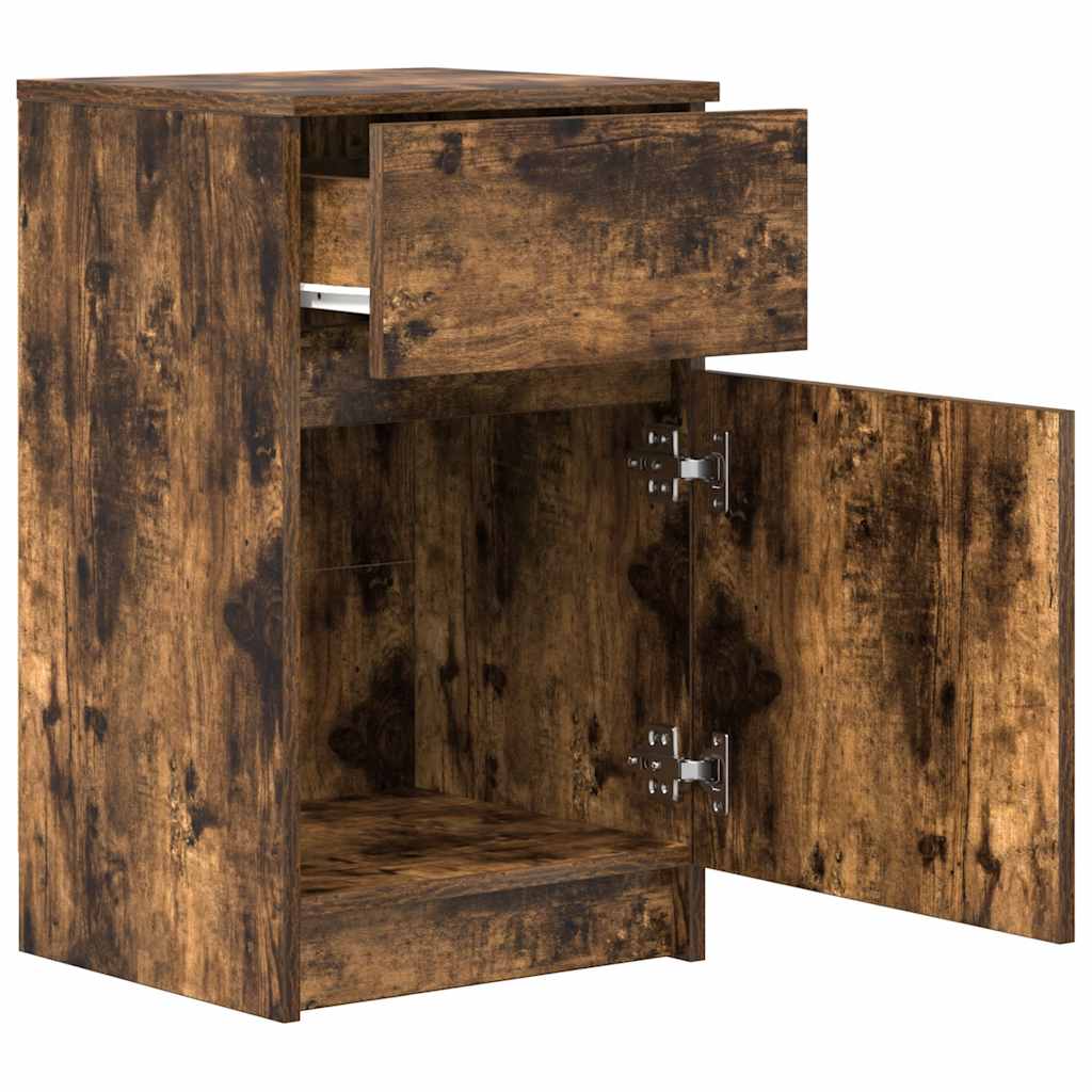 Bedside Cabinet Smoked Oak 39x35x65 cm Engineered Wood