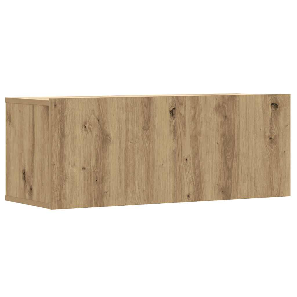 3 Piece TV Cabinet Set Wall-mounted Artisan Oak Engineered Wood