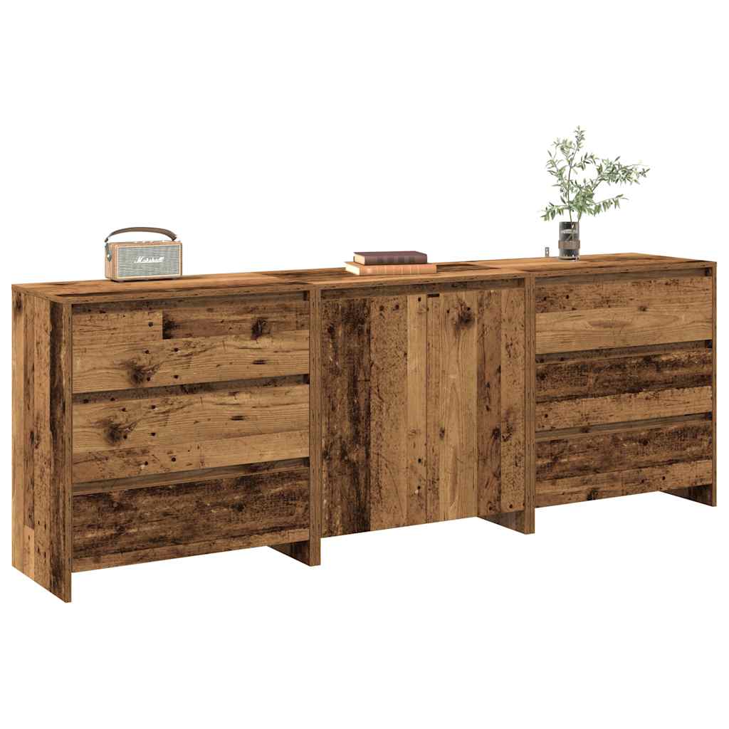 3 Piece Sideboard Old Wood Engineered Wood