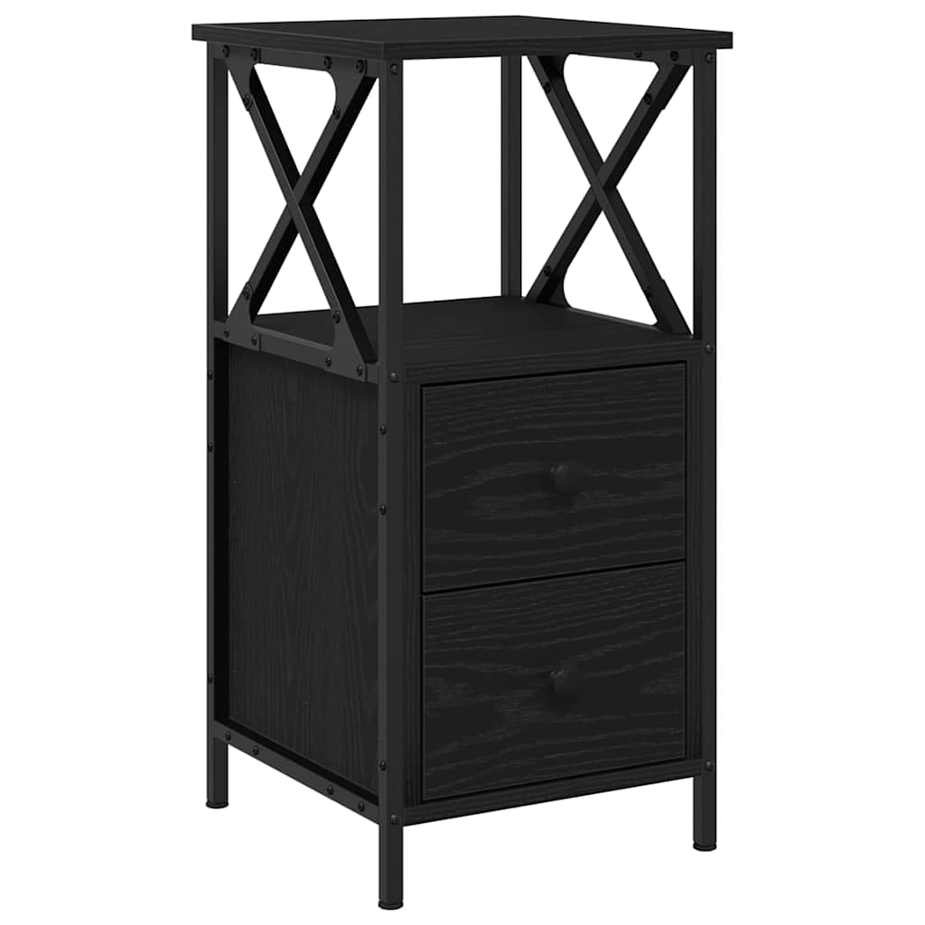 Bedside Cabinet with Drawer Black oak 34 x 35.5 x 70 cm