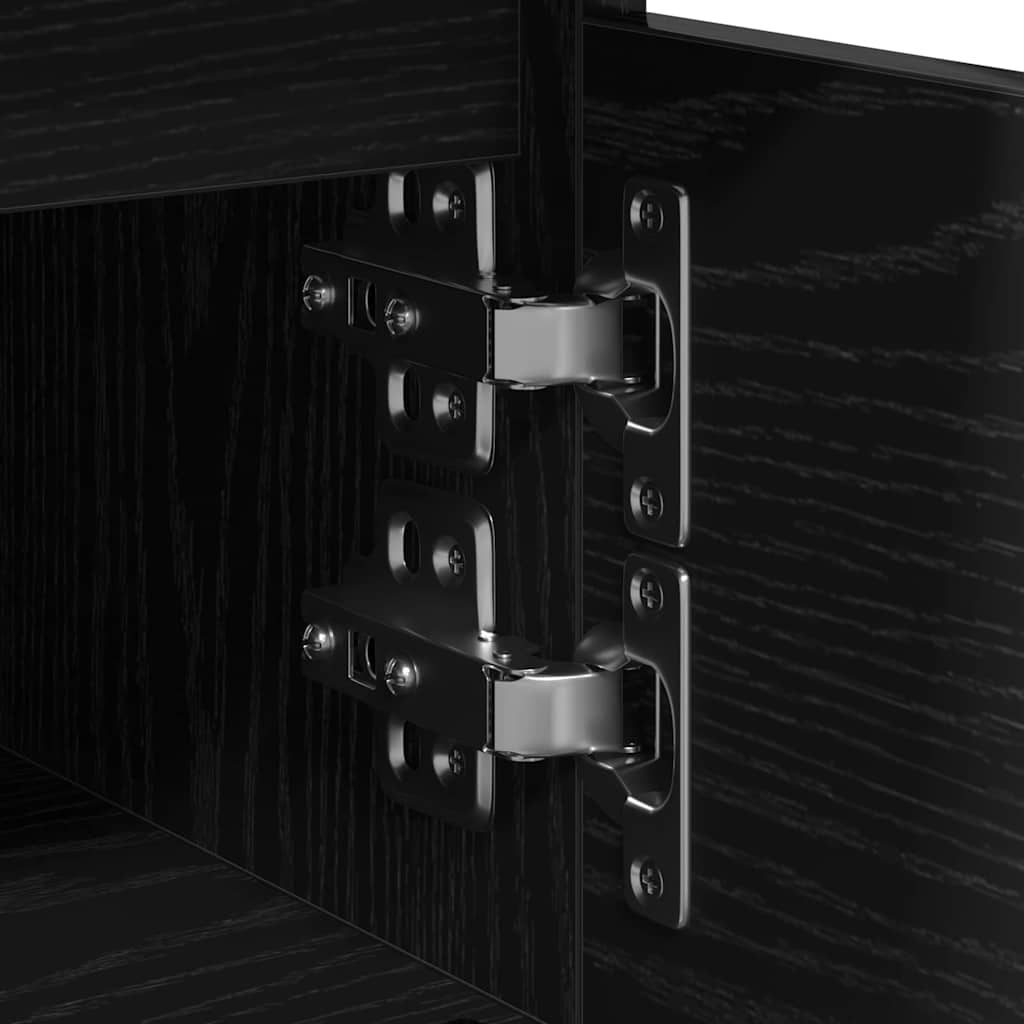 Bedside Cabinet with Drawer Black Oak 40 x 35 x 50 cm