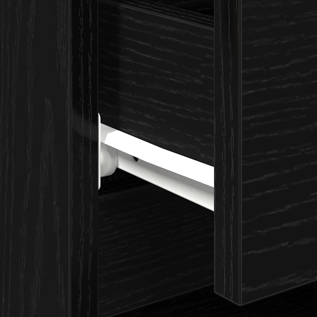 Bedside Cabinet with Drawer Black Oak 40 x 35 x 50 cm