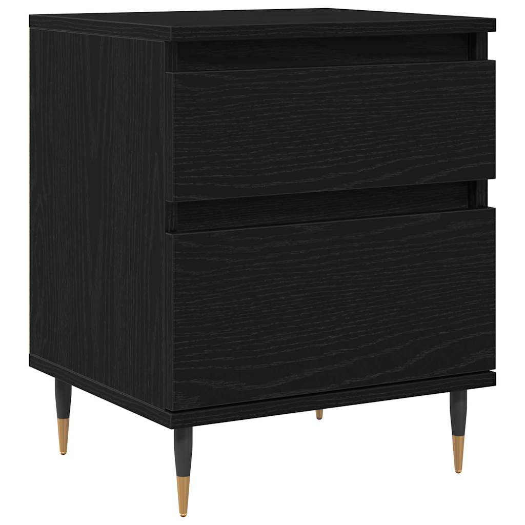 Bedside Cabinet with Drawer Black Oak 40 x 35 x 50 cm