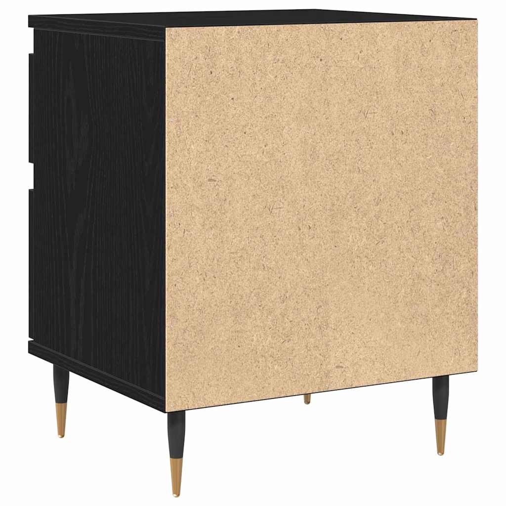 Bedside Cabinet with Drawer Black Oak 40 x 35 x 50 cm