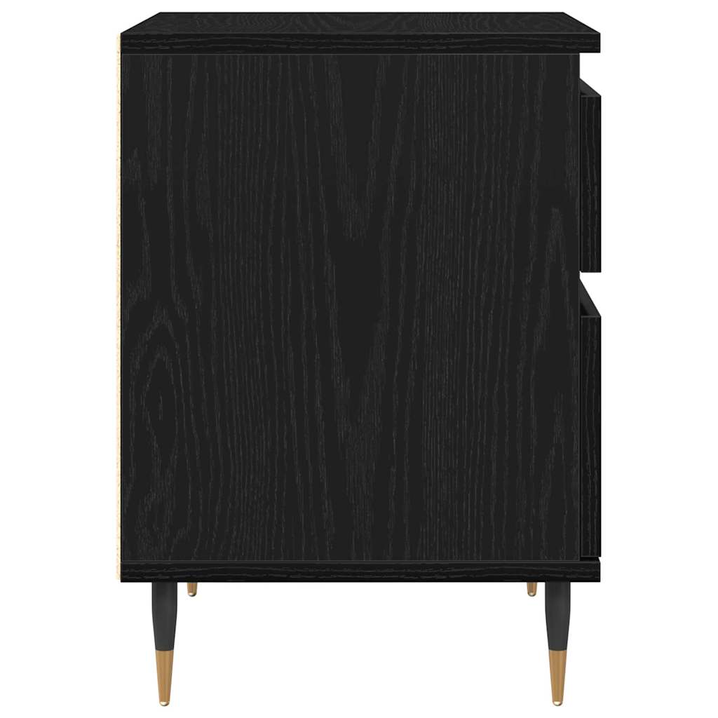 Bedside Cabinet with Drawer Black Oak 40 x 35 x 50 cm