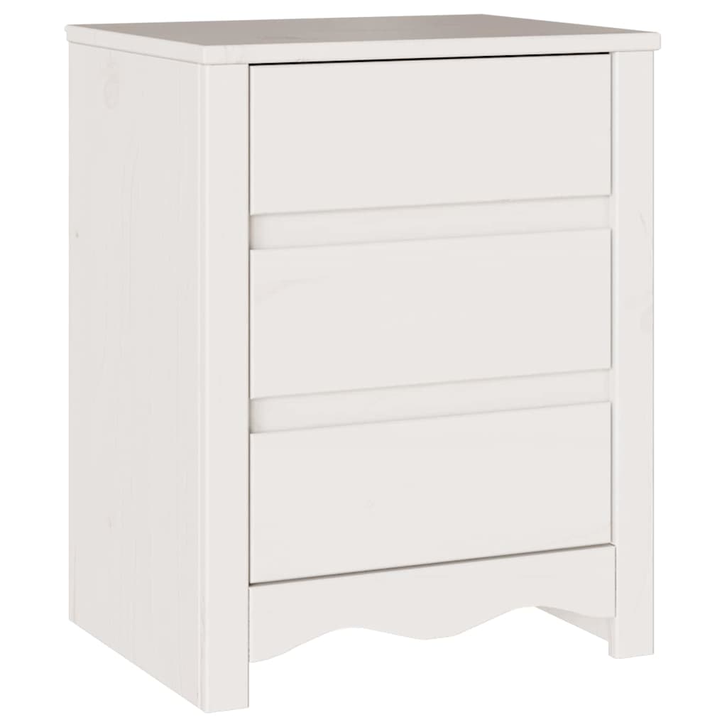 Bedside Cabinet Drammen White 45 x 35 x 56 cm Solid pine wood